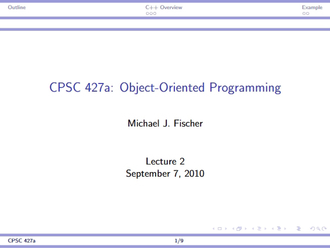 Second Lecture