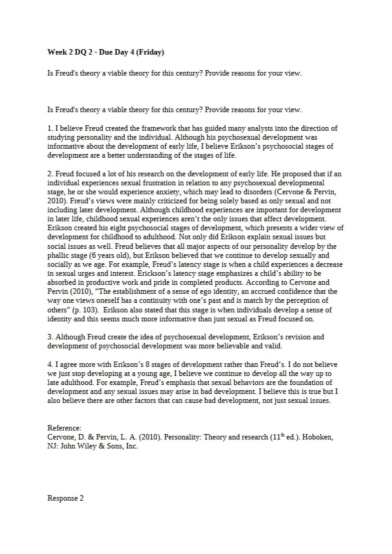 Second Discussion Question (Week 2)