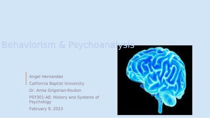 Behaviorism and Psychoanalysis - Theories and Figures