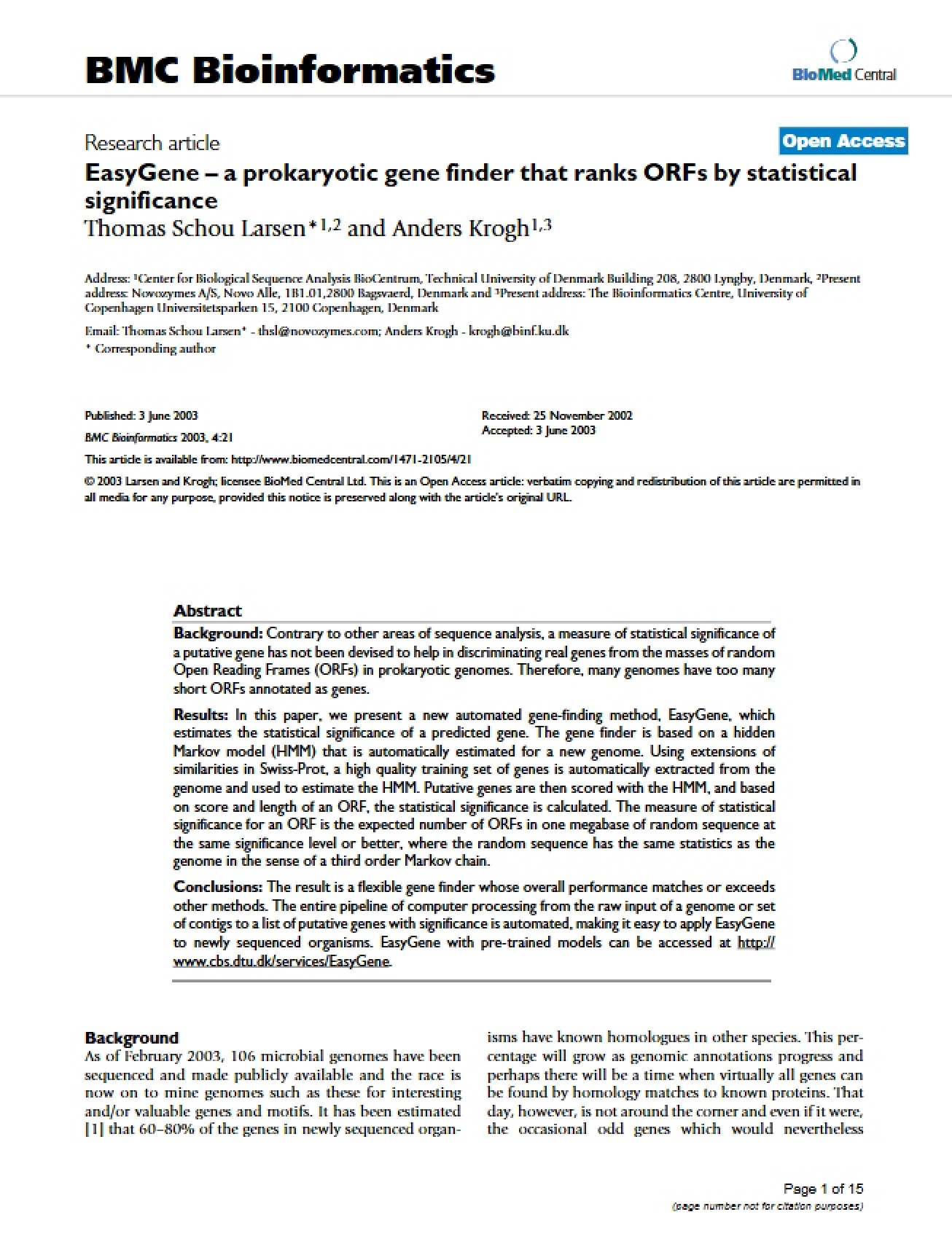 Article from the Journal BMC Bioinformatics