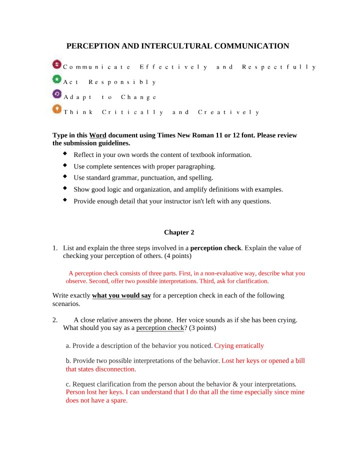 Steps and Value of Perception Checks and Effective Communication