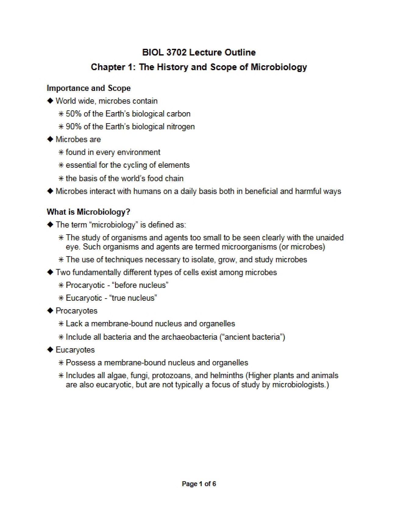 History and Scope of Microbiology (Chapter 1)