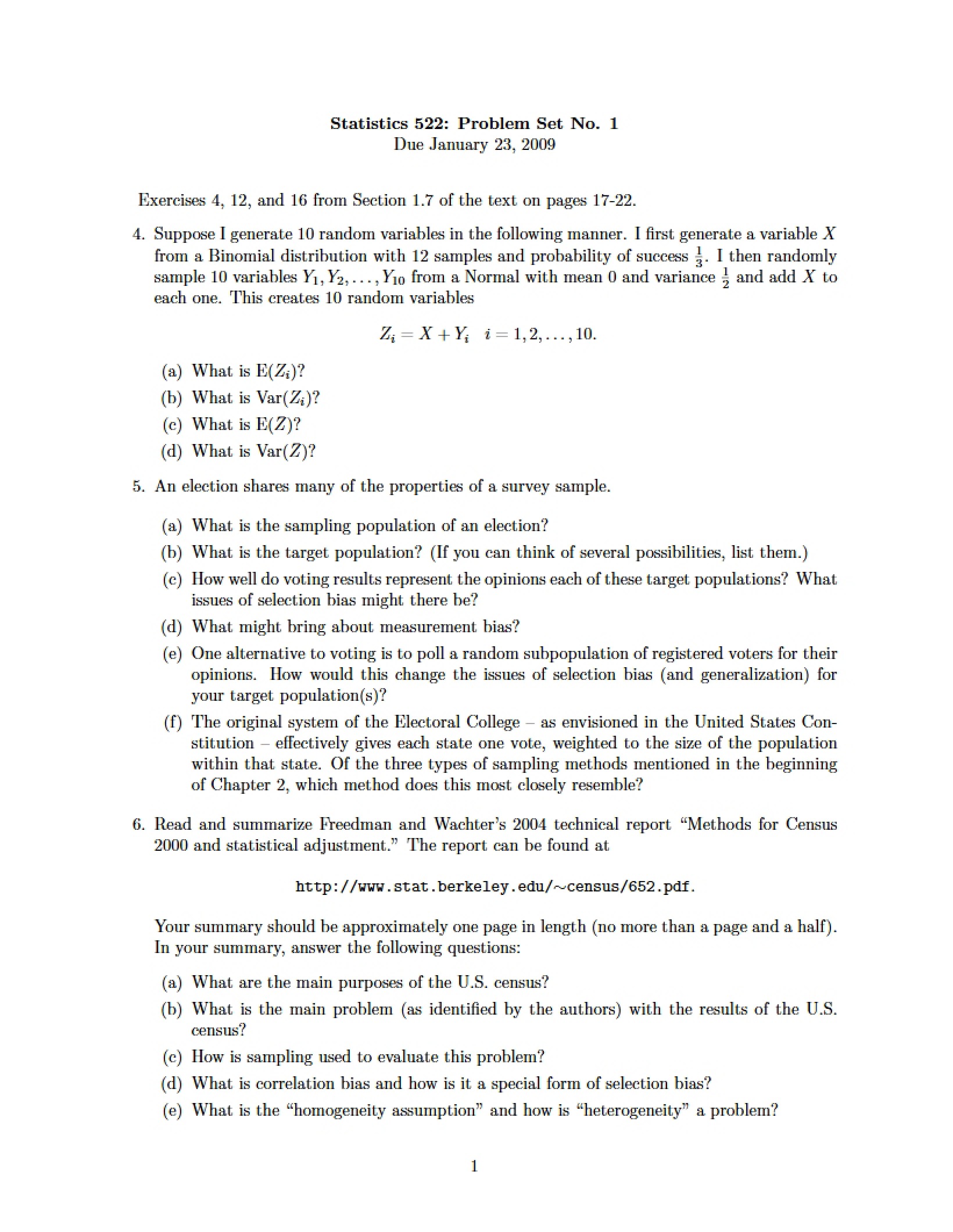 First Problem Set