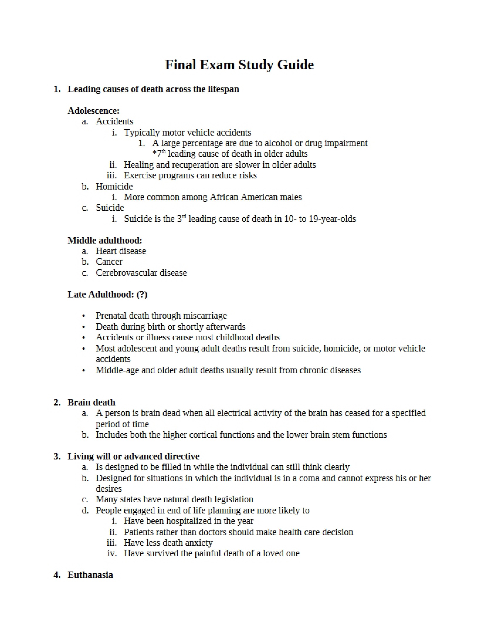 Study Guide Final Exam
