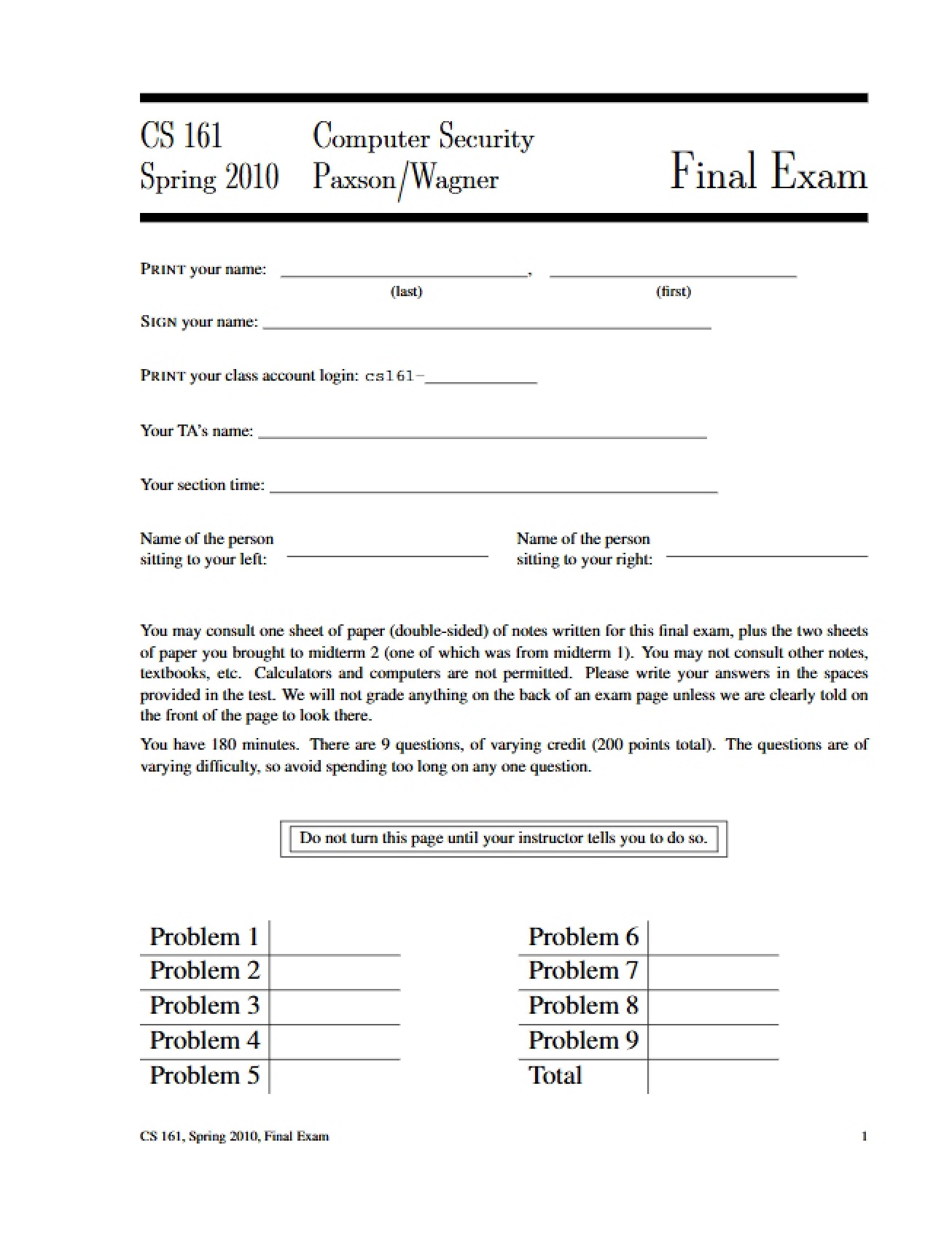 Final Examination