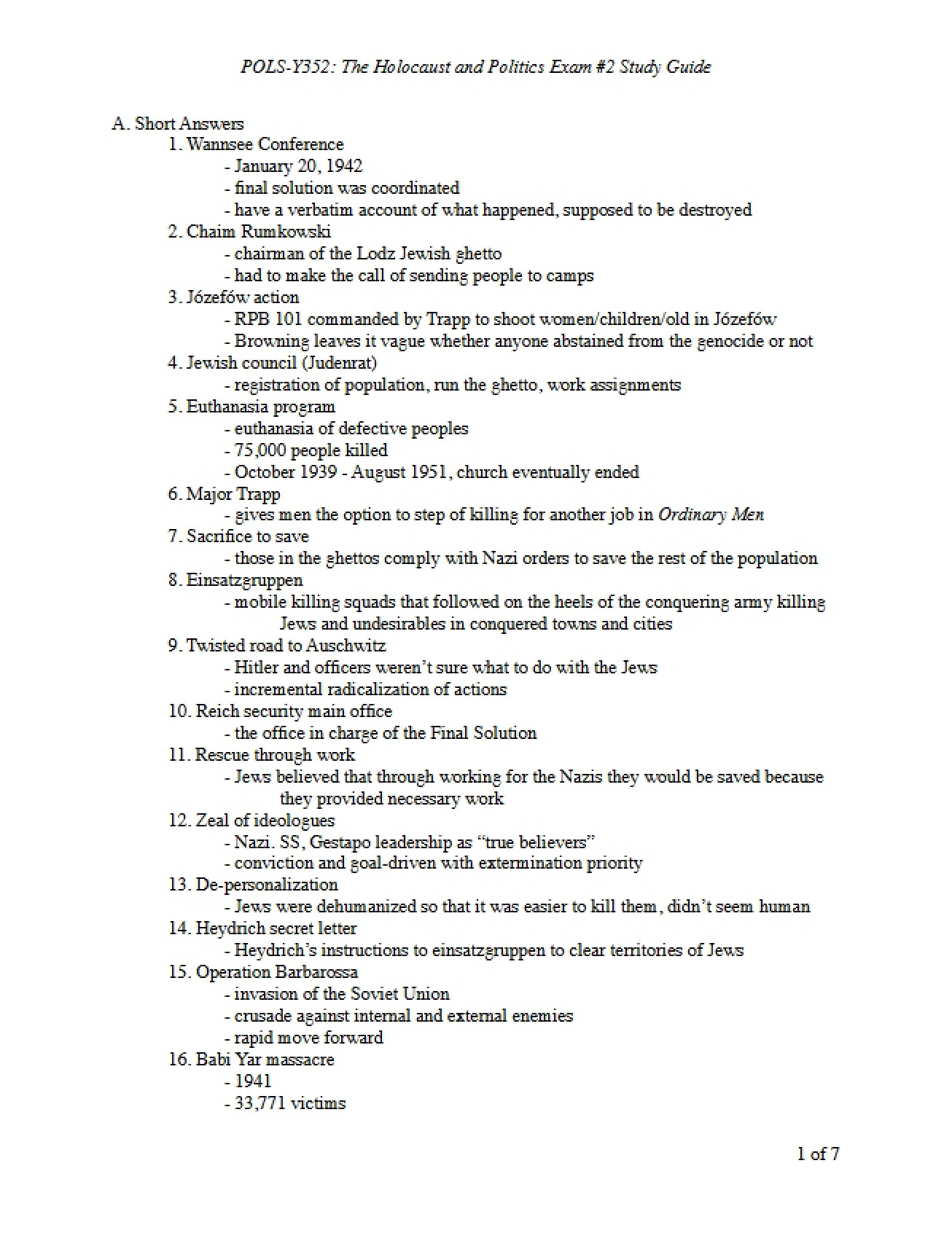 Study Guide for Second Exam