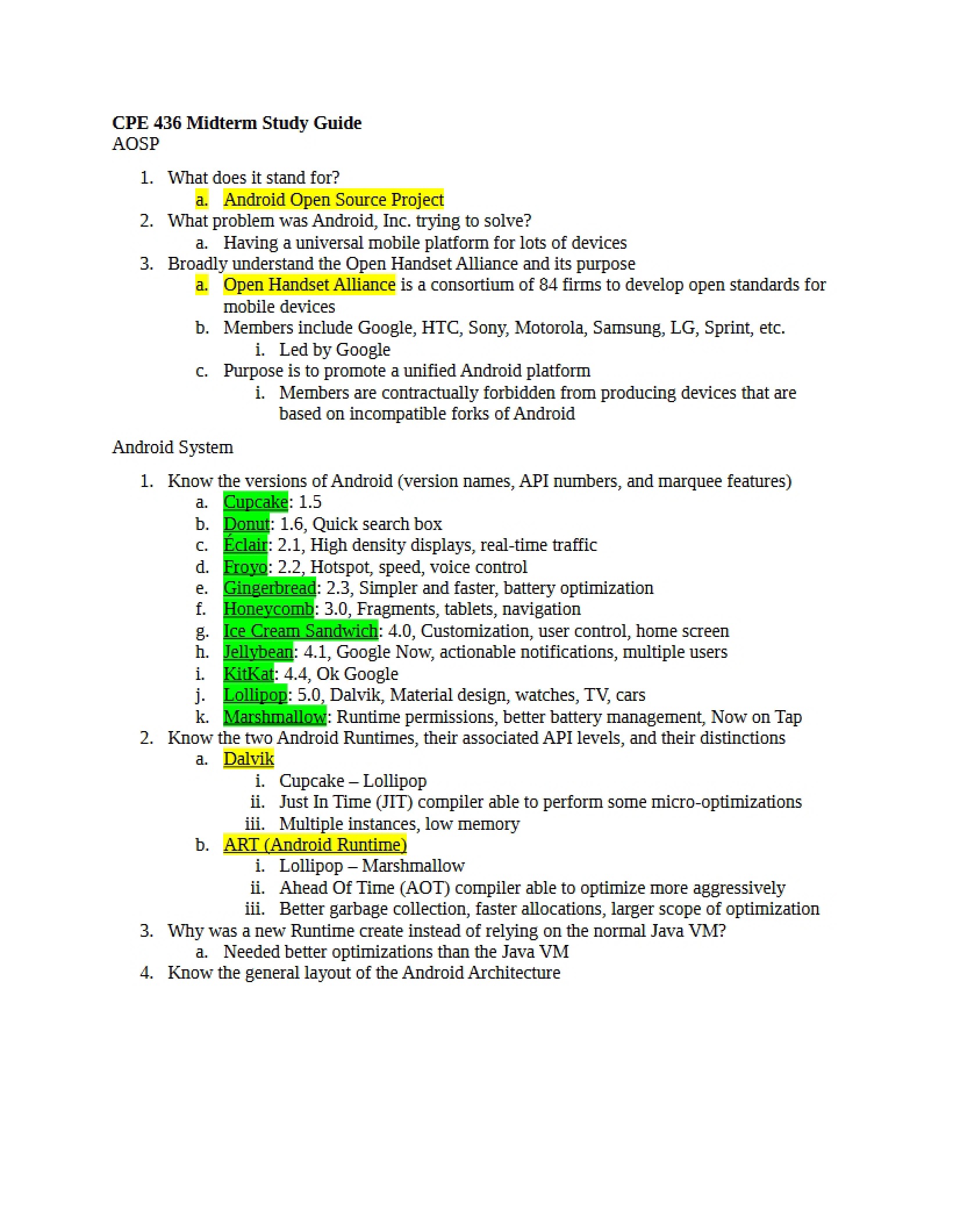Mobile Apps Midterm Study Guide