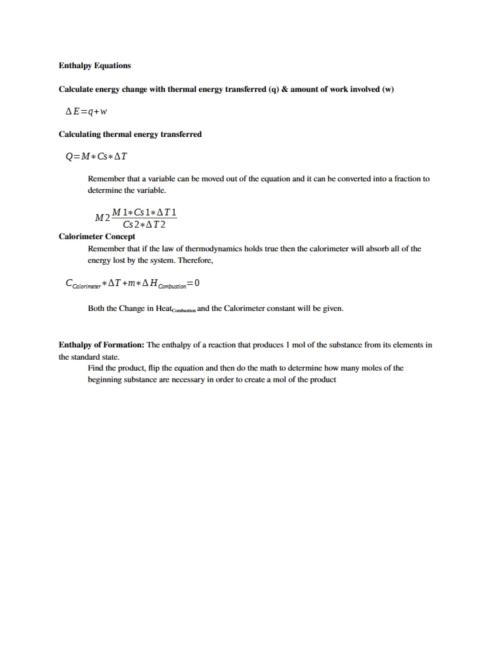 Study Guide for Chemistry