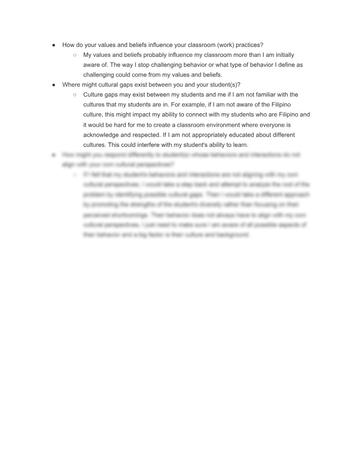 The Impact of Values on Classroom Practices