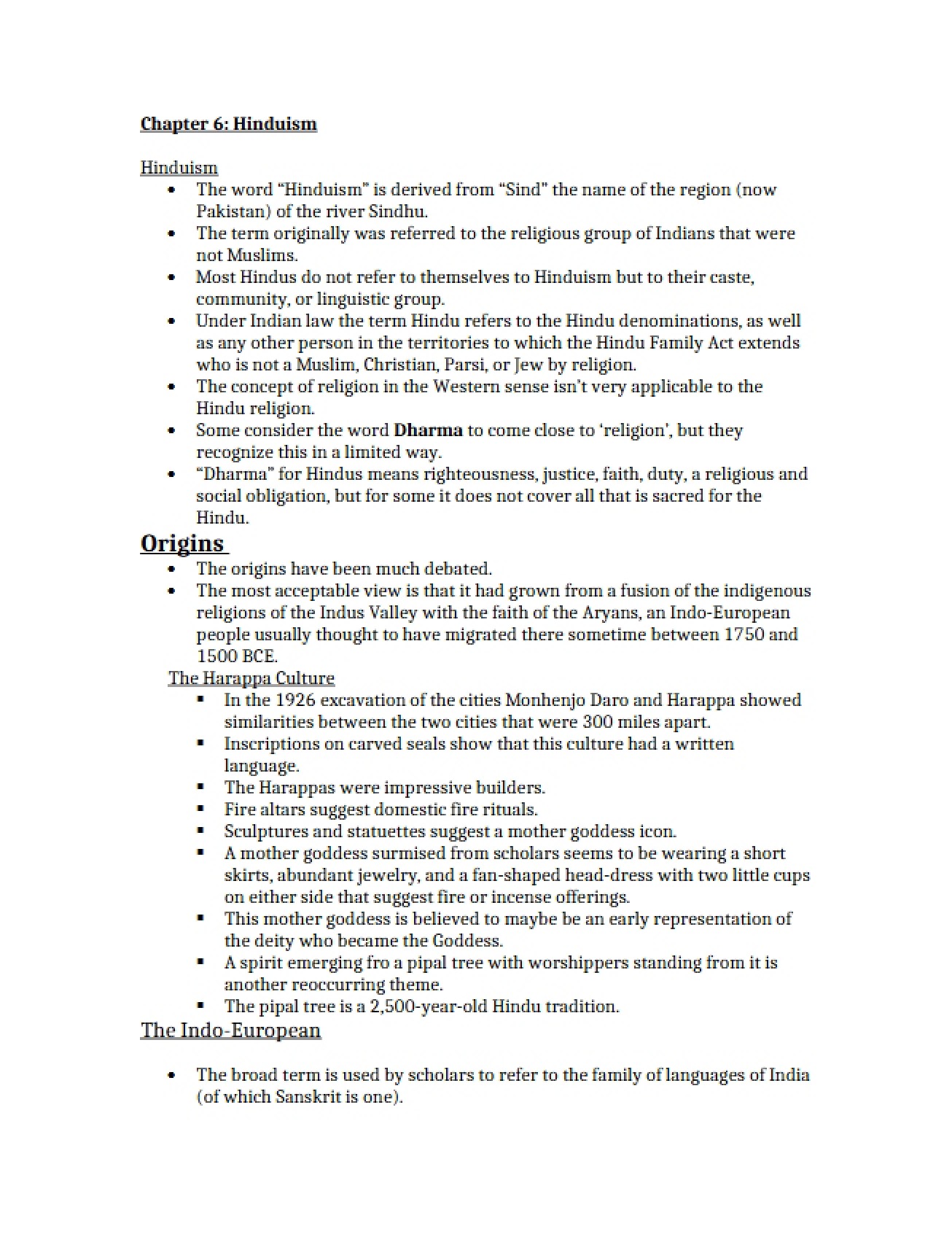 Hinduism Chapter Six