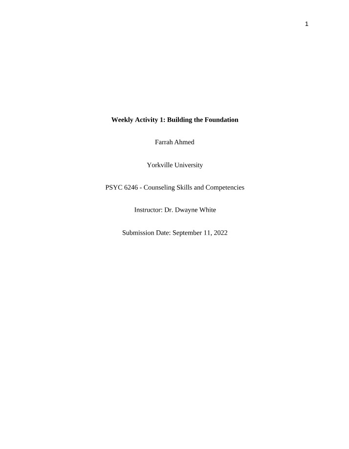 Building the Foundation - Essential Counseling Skills