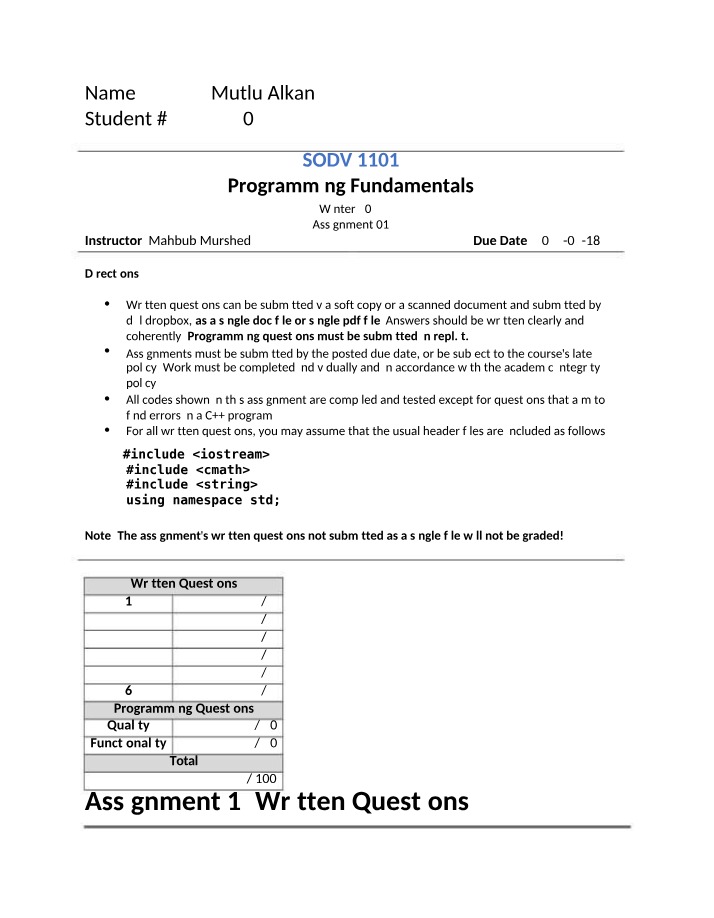 Written Questions - Assignment 1