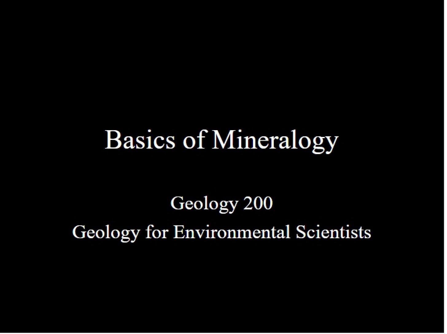 Mineralogy Fundamentals