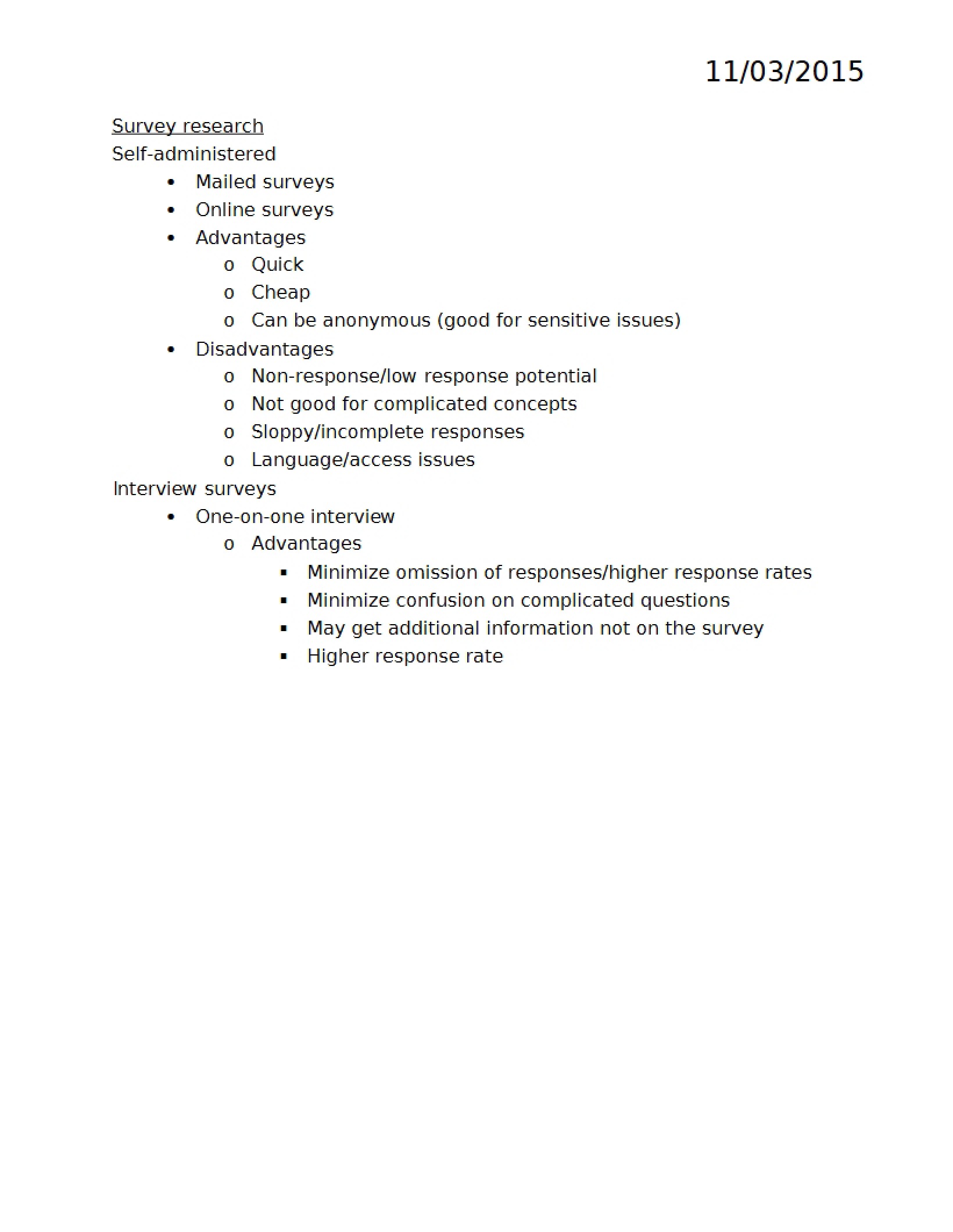 Research via Surveys