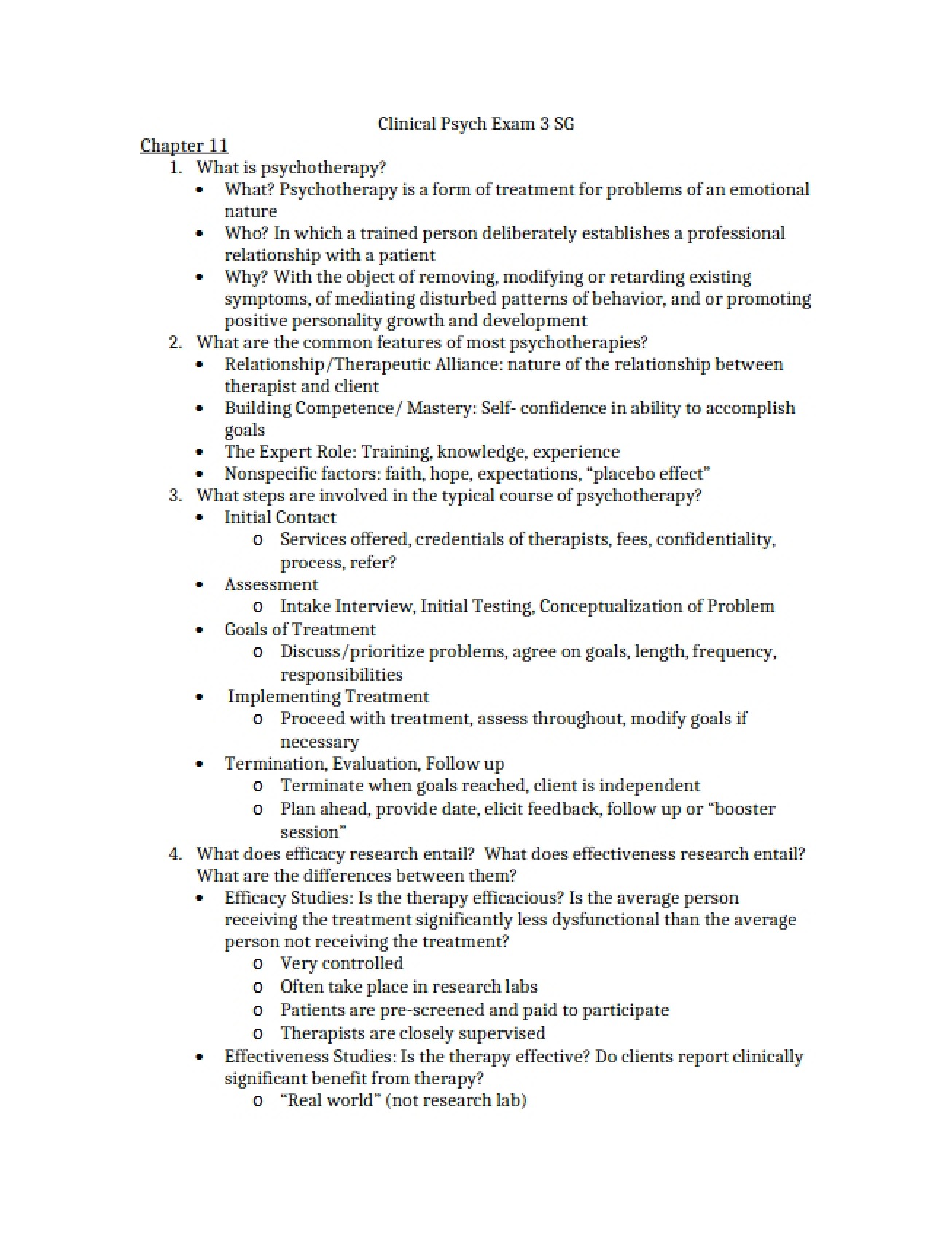 Third Examination in Clinical Psychology