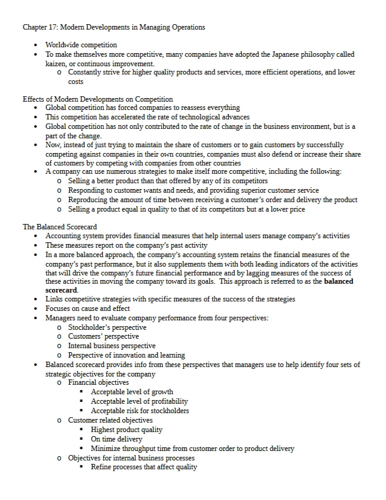 Outlines for Chapter 17