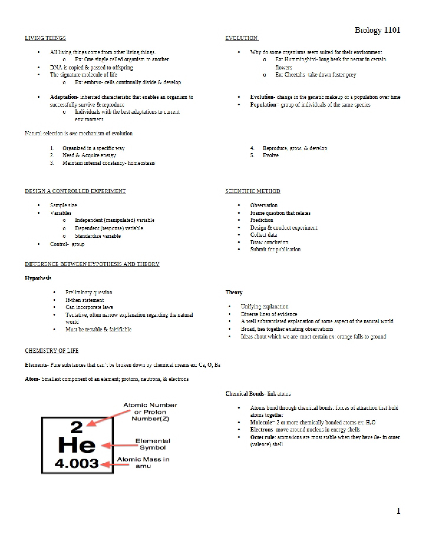 Subject Material Notes