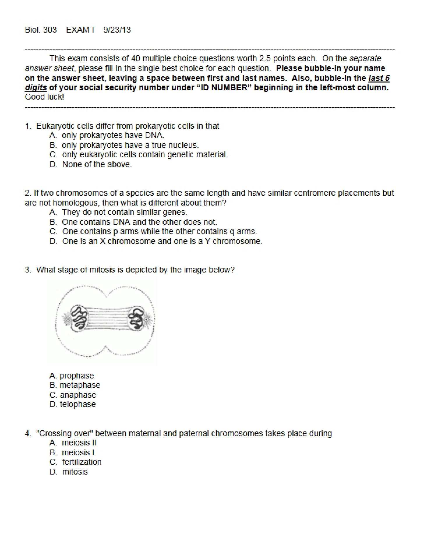 Examination I