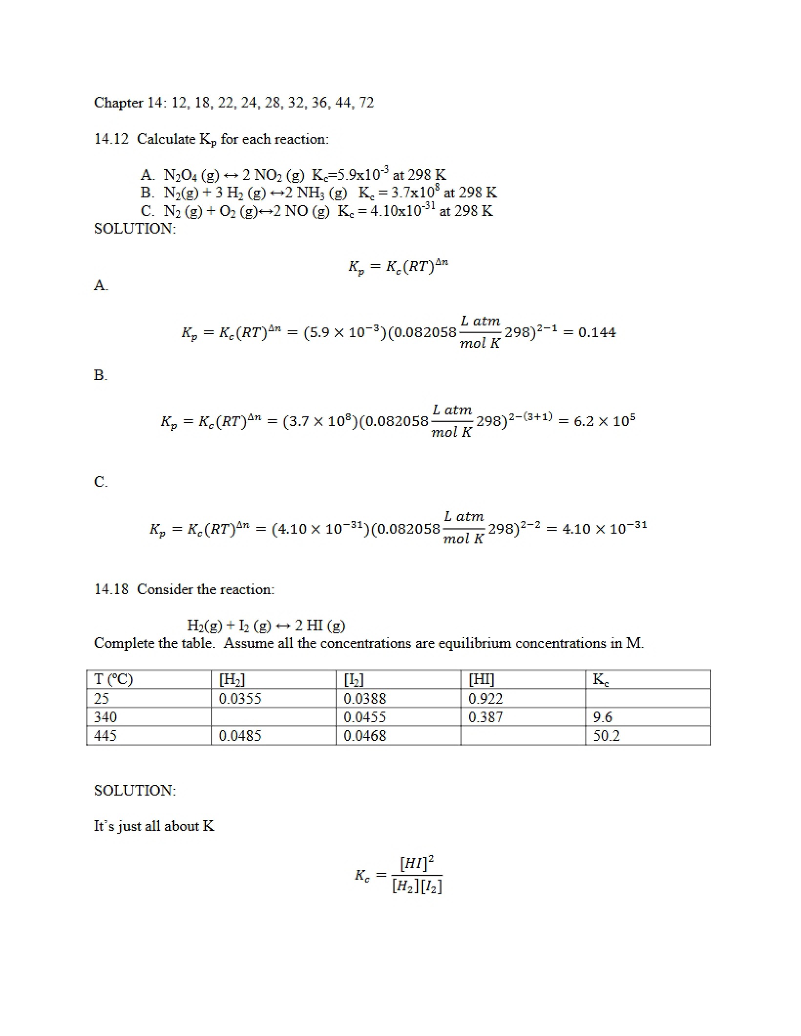 Tro Homework Solutions for Chapter 14