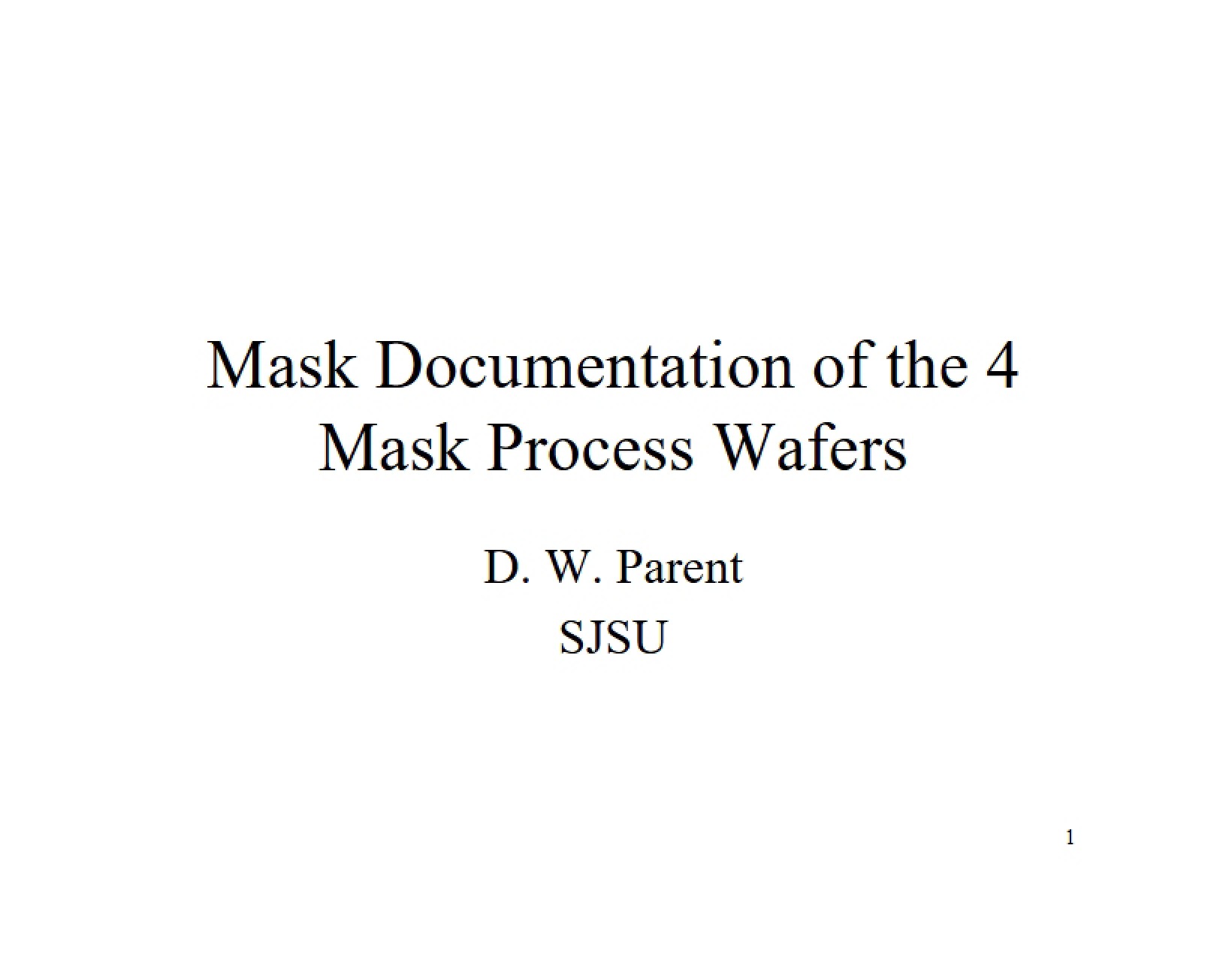 Wafer Masking Process