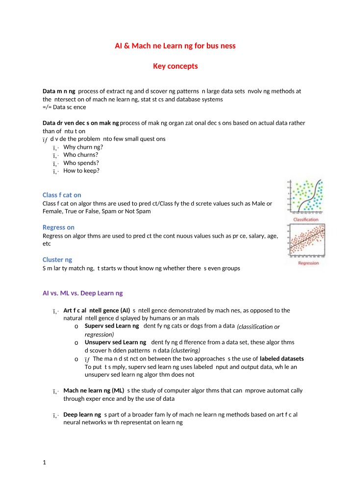 AI & Machine Learning Concepts - Data Mining, Regression, and Neural Networks