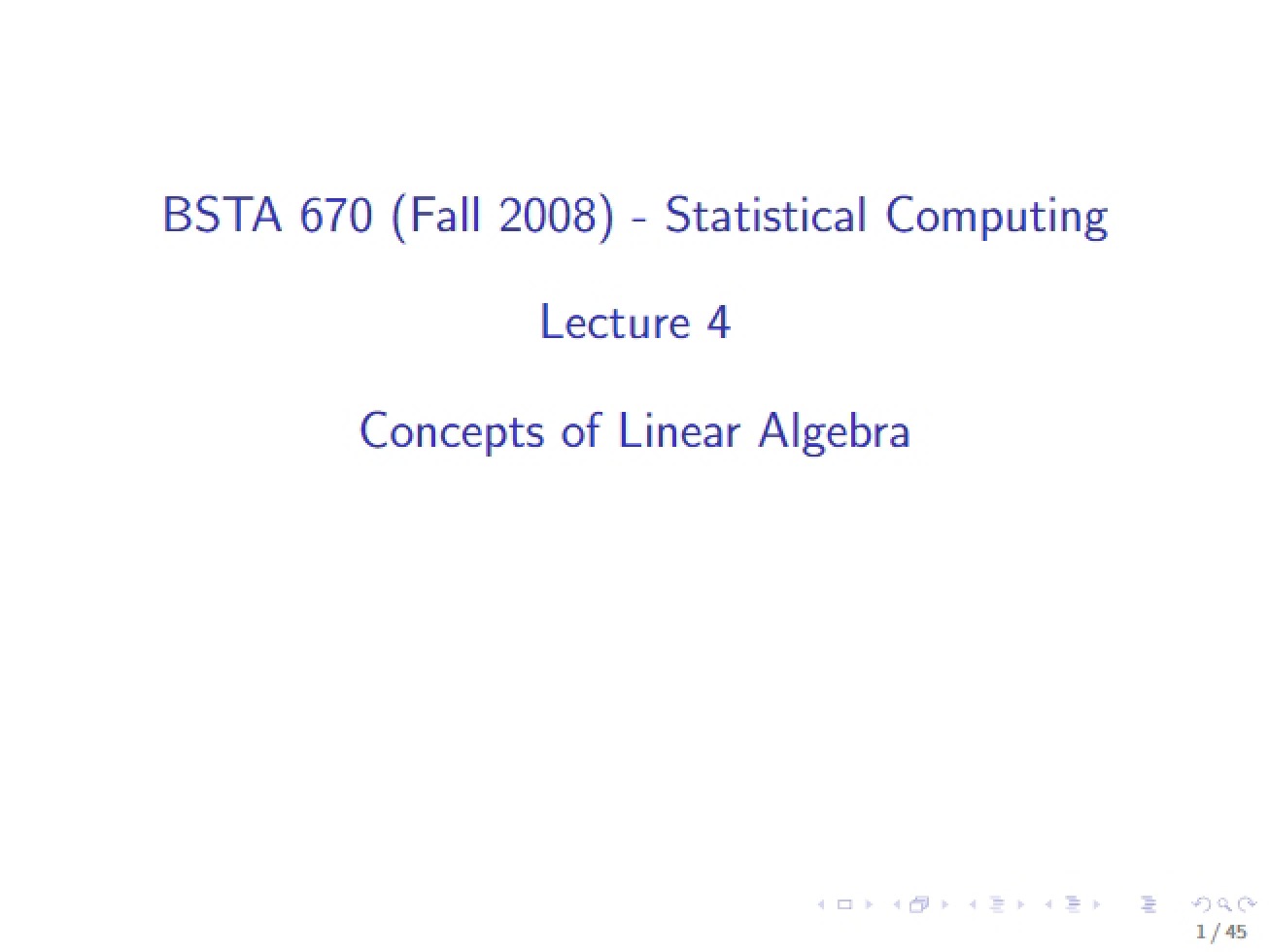 Linear Algebra Concepts