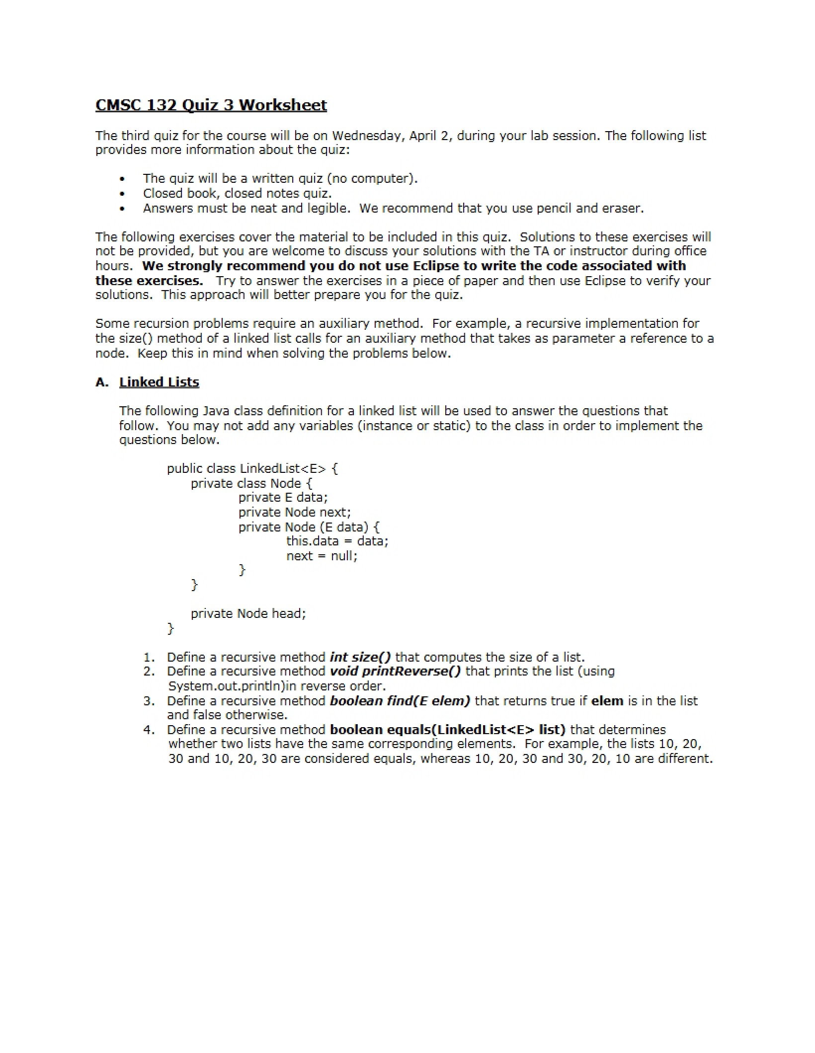 Third Quiz Assessment