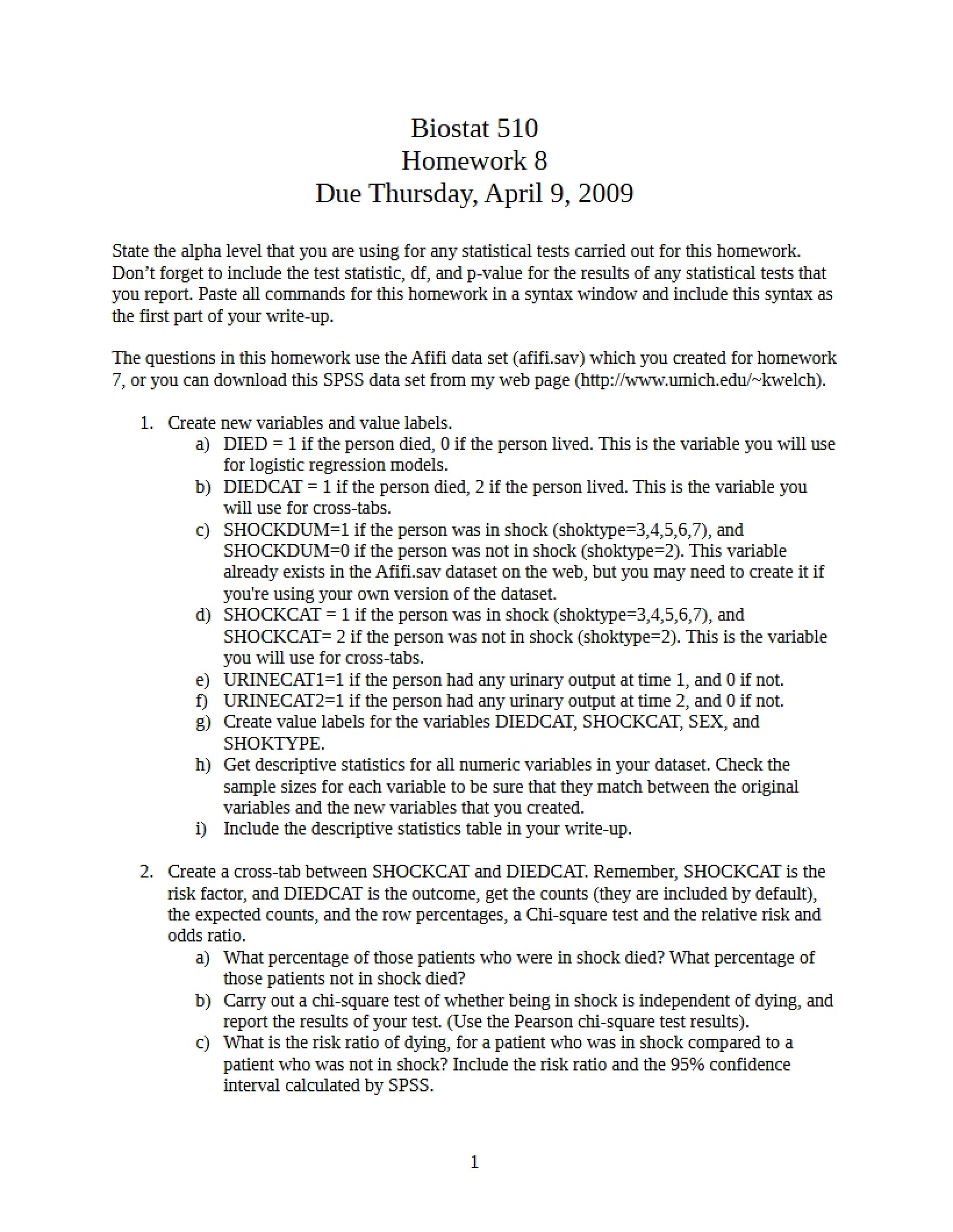 Eighth Homework