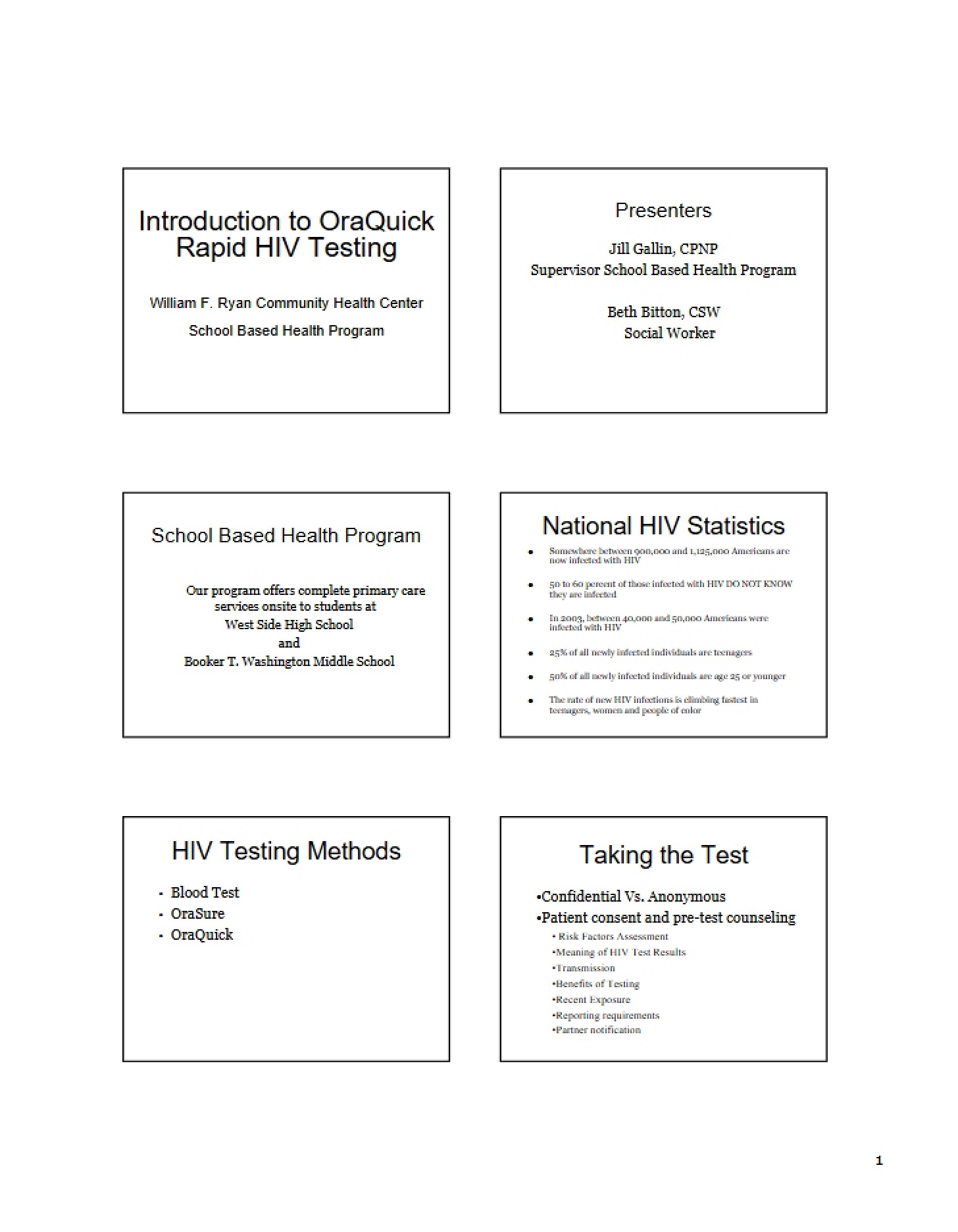 OraQuick Rapid HIV Testing Introduction