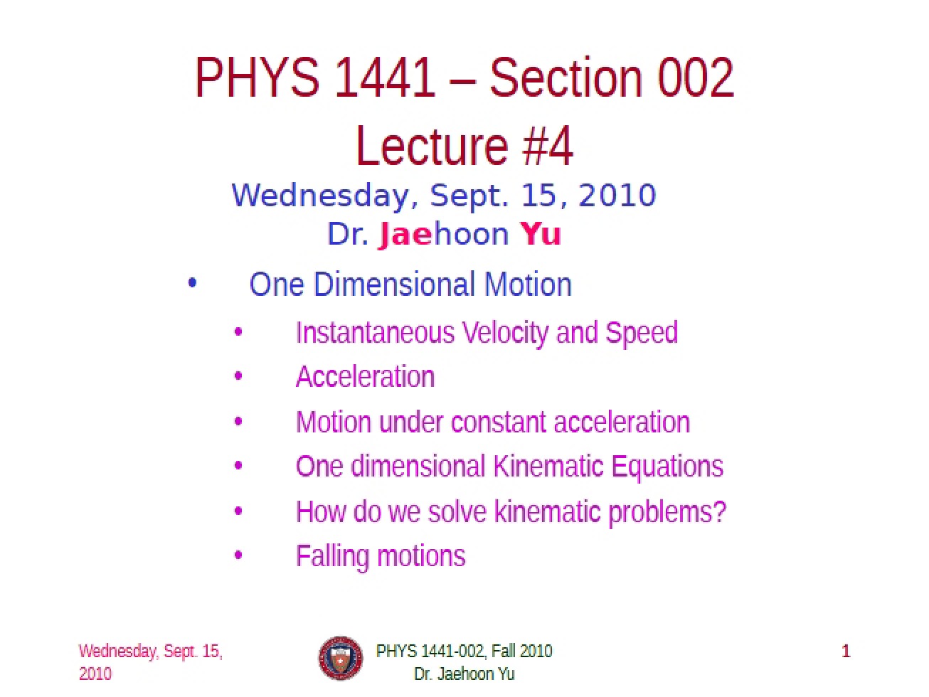 Notes from Lecture (14)