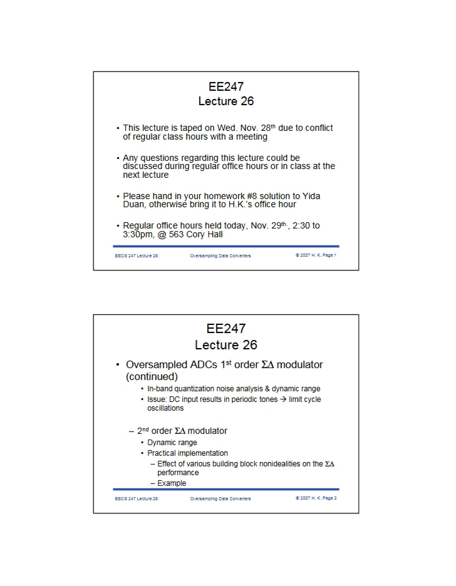 Twenty-Sixth Lecture