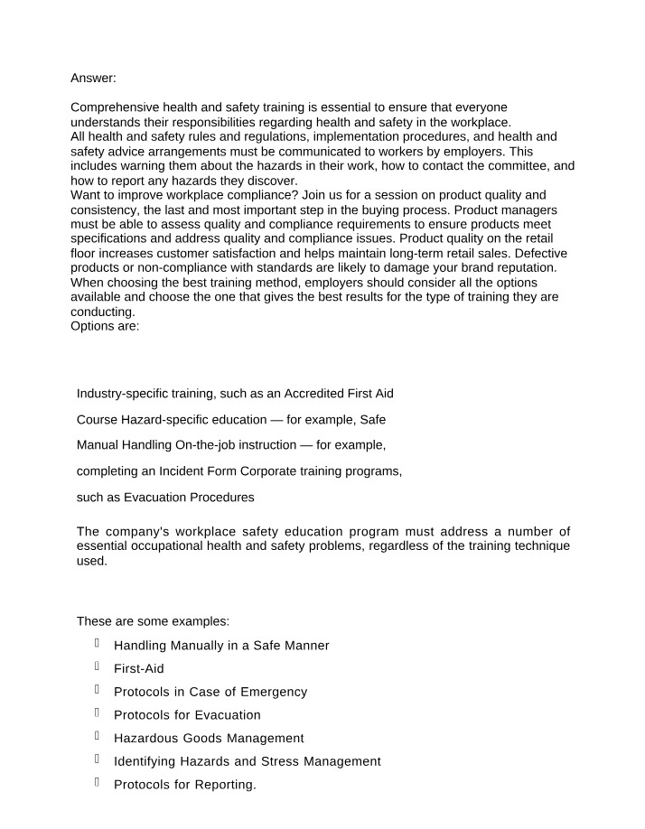 Essential Training for Workplace Health and Safety Compliance