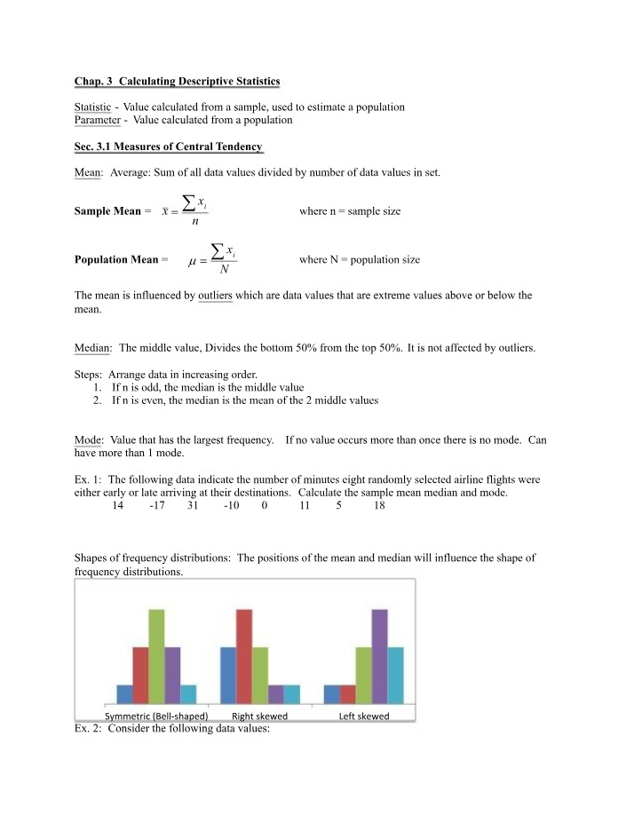 Central Tendency and Variability - Descriptive Statistics