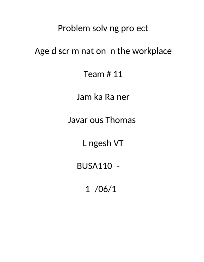 Project for Problem Solving