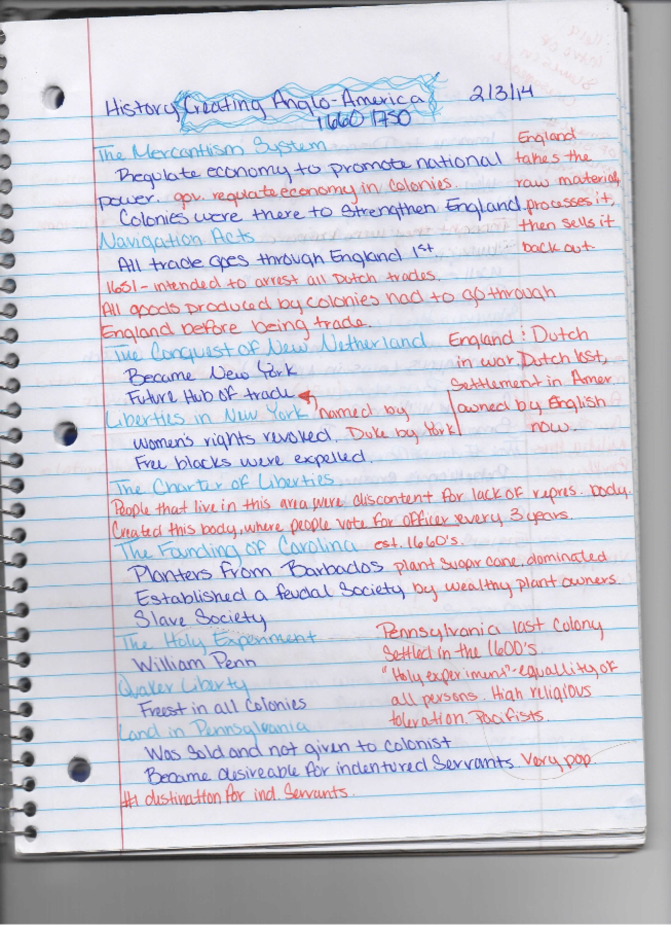 Supplemental notes on History of the United States