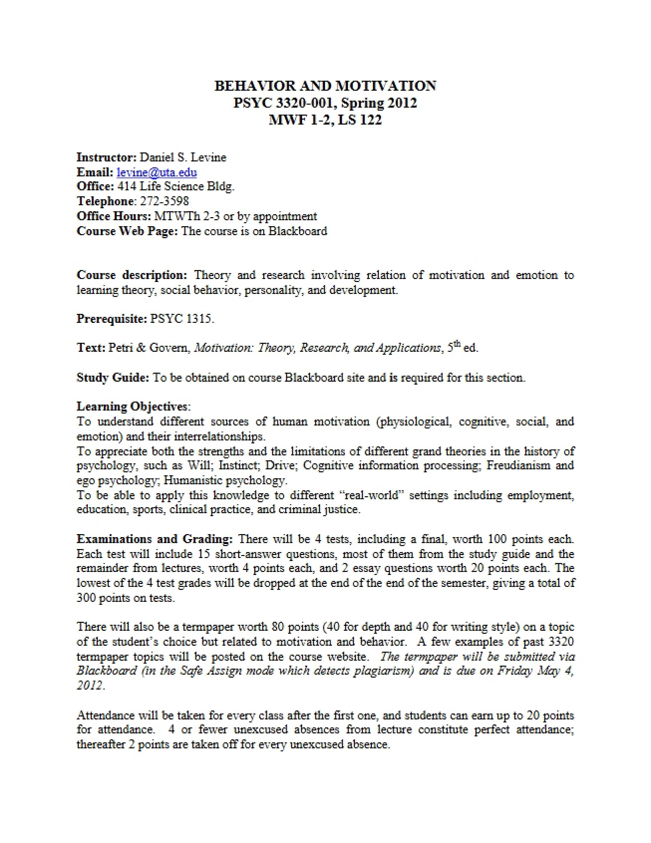 Syllabus II
