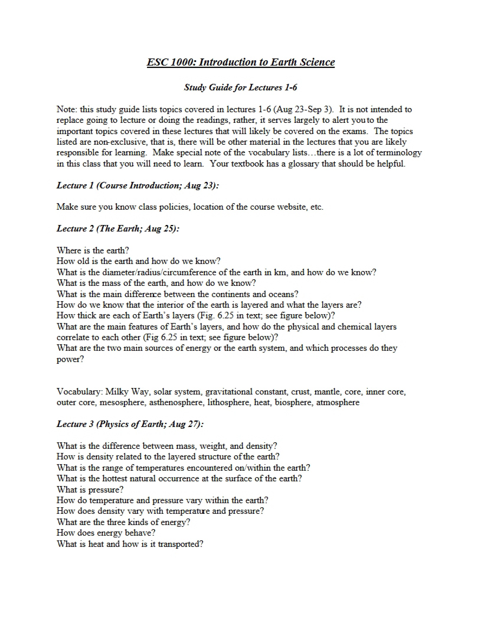 Study Guide Chapters 1-6