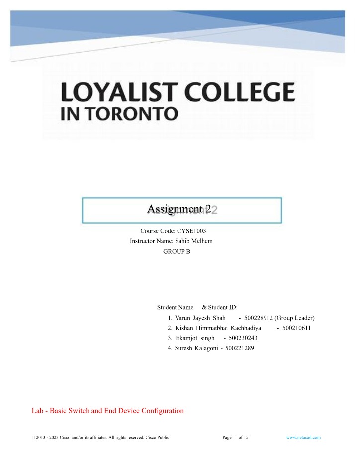 Group B - Lab Assignment 2
