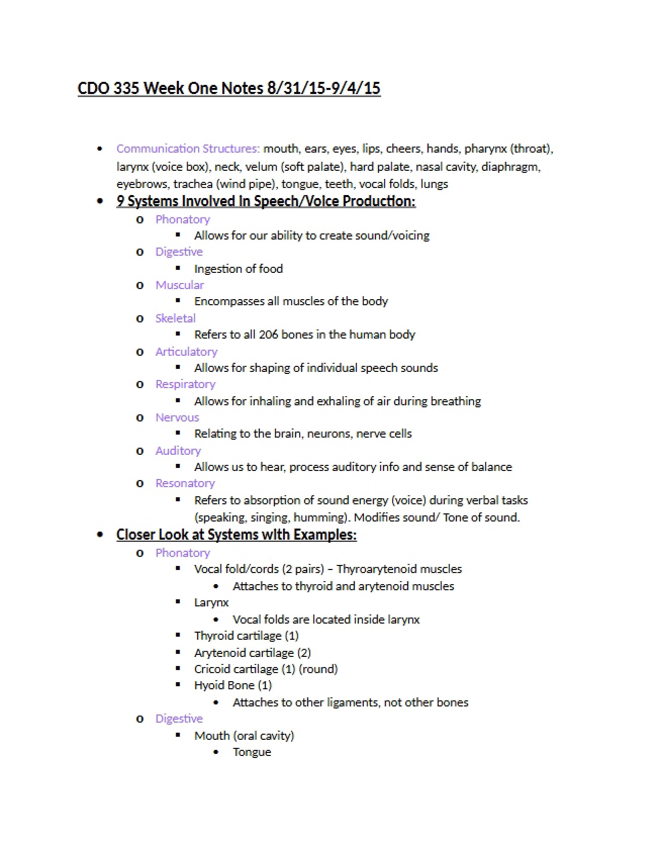 Notes for Week 1 (CDO 335)