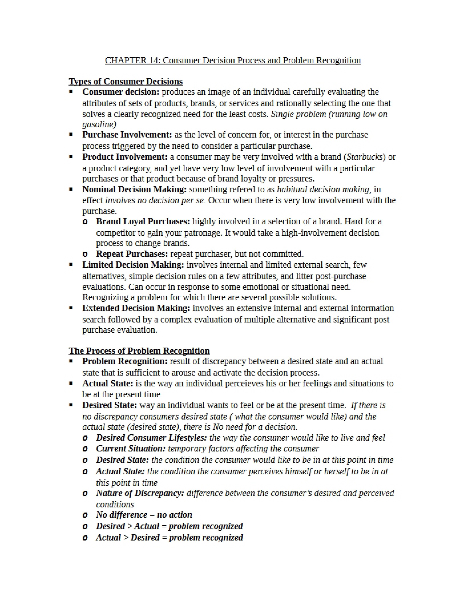 Chapter Fourteen Notes