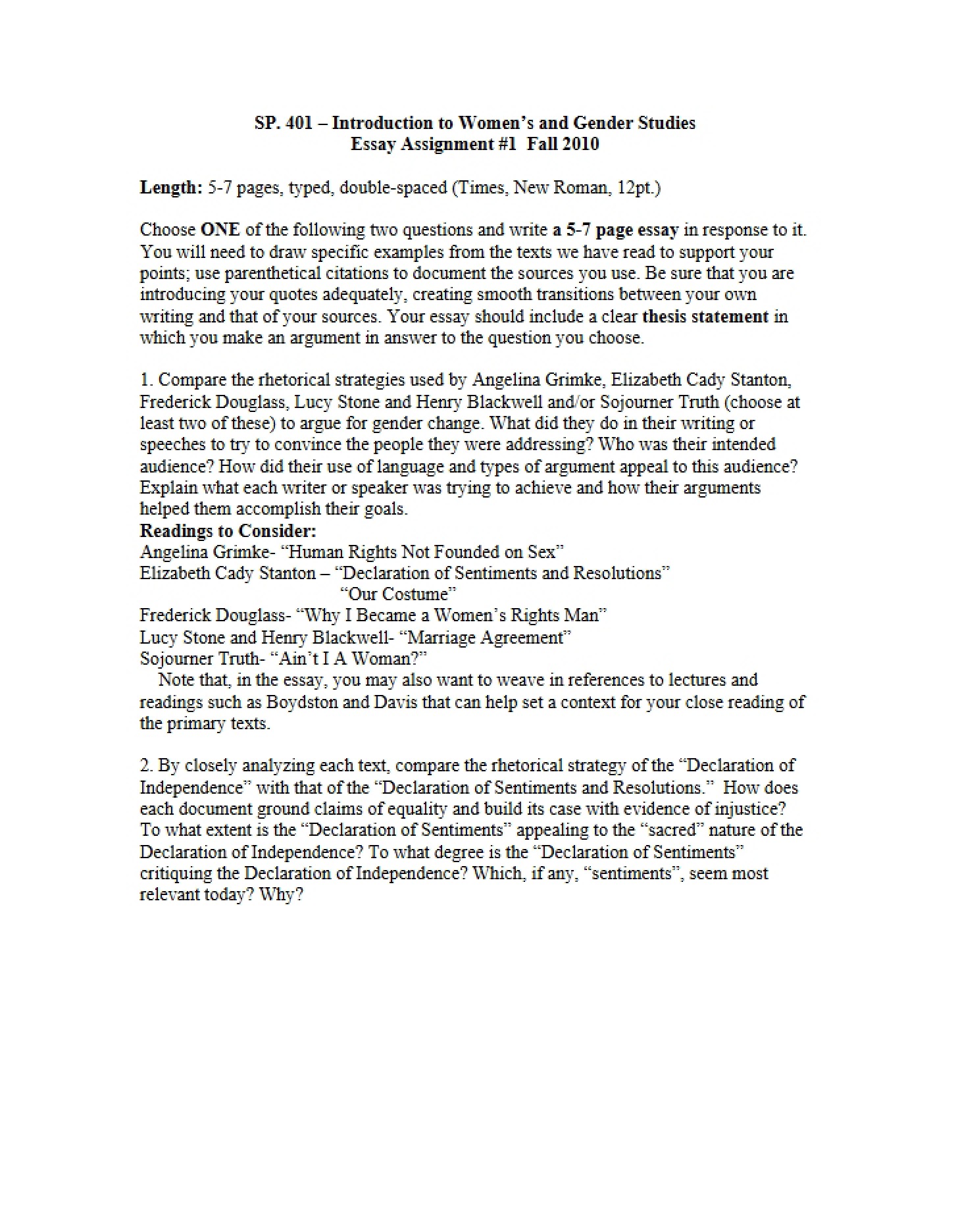 Assignment Essay 1