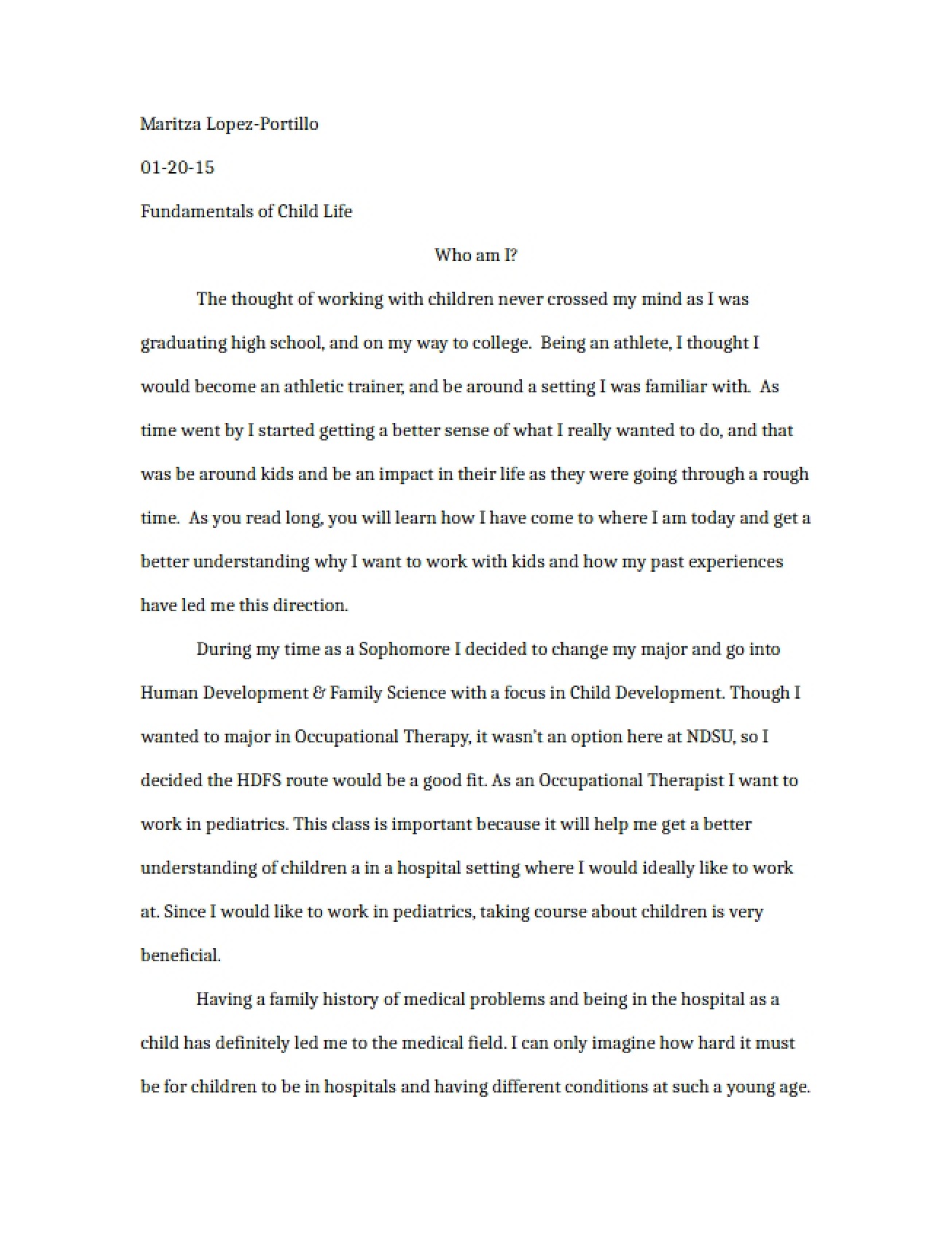Assignment 1 Who Am I