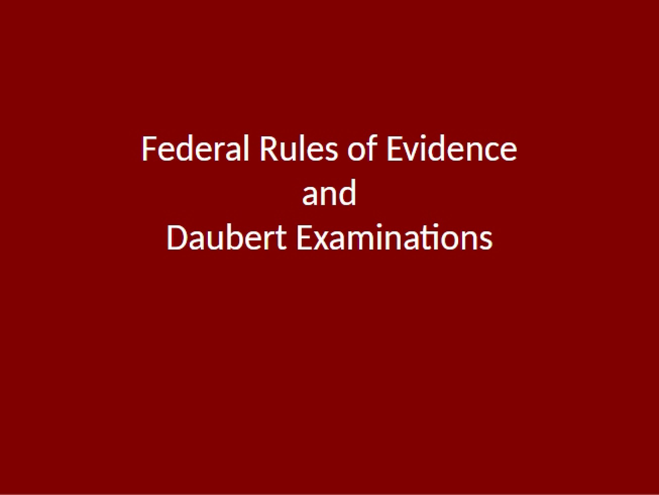 Evidence Rules (Federal)
