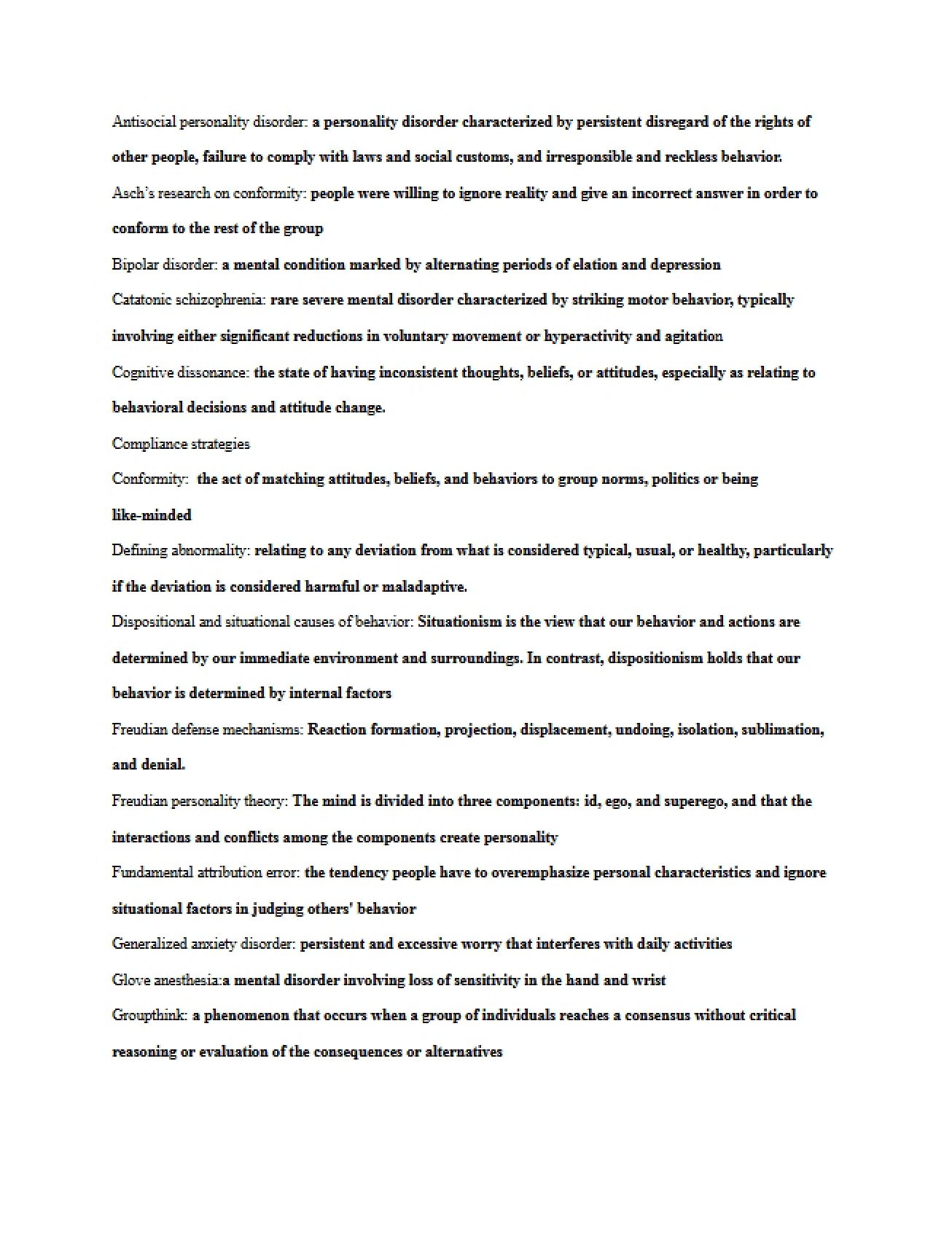 Psychology Study Guide