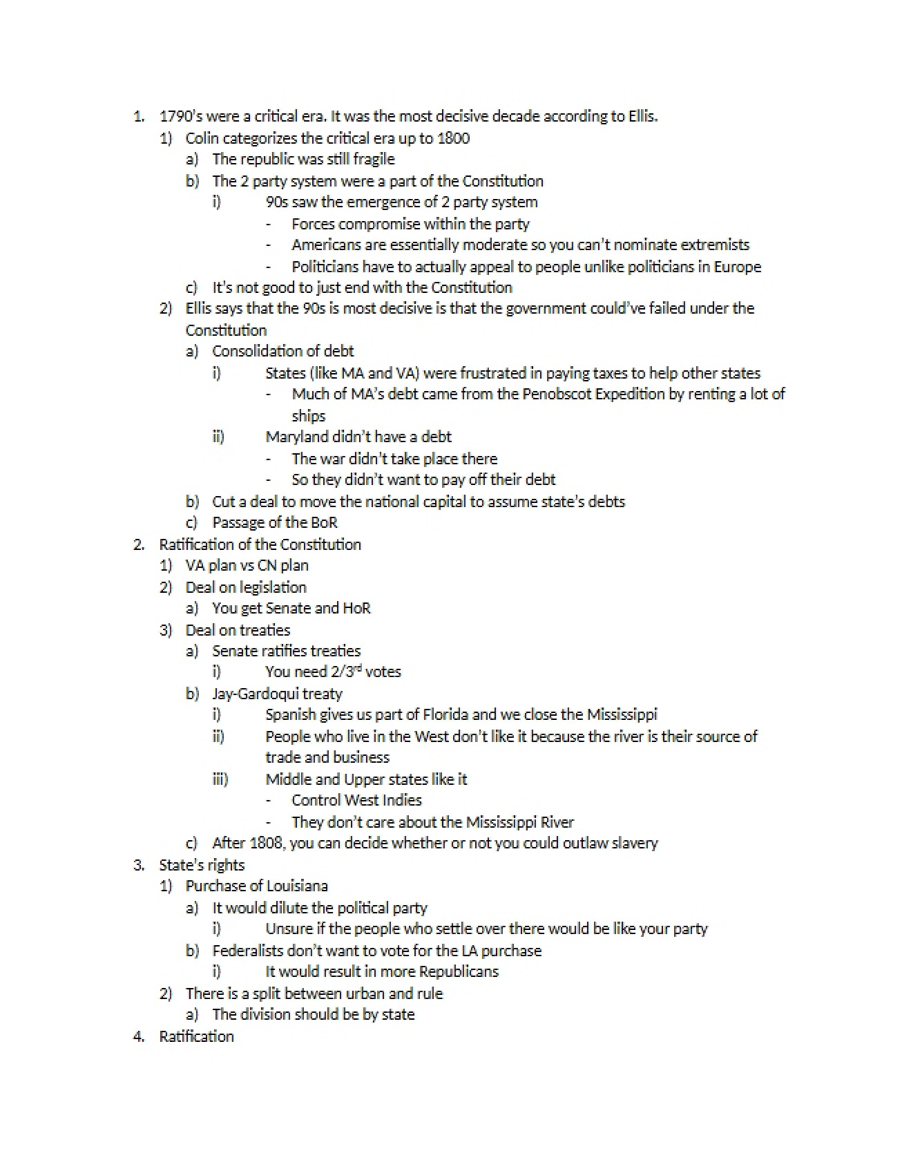Advanced Notes on the Birth of the Republic
