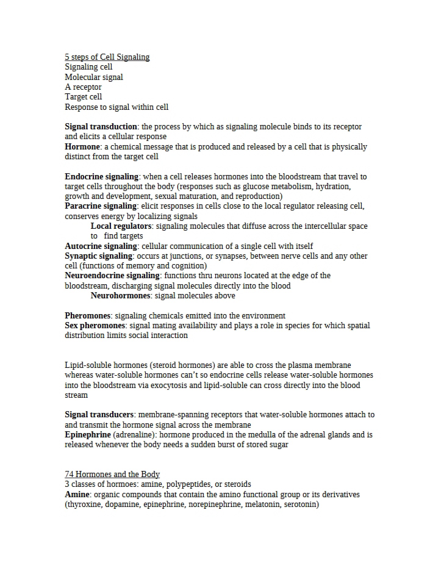Transduction of Signals