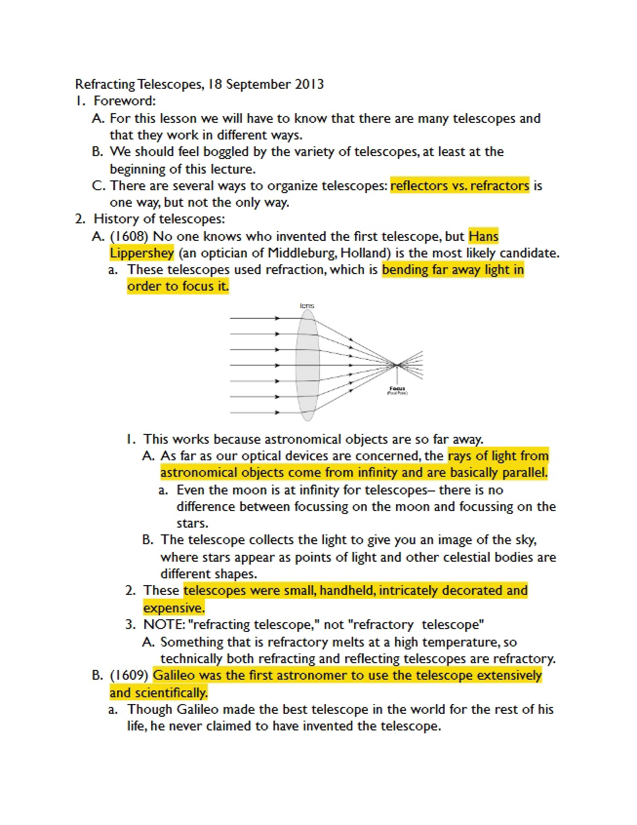 Refracting Telescopes (Part I)