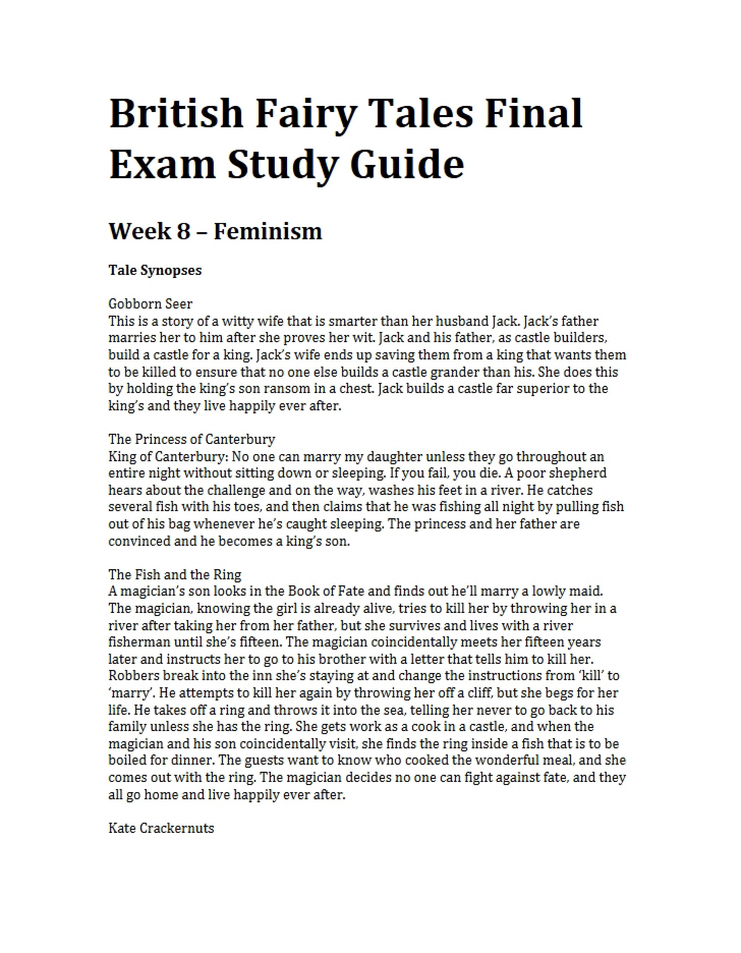 Feminist Theory Week Eight Overview