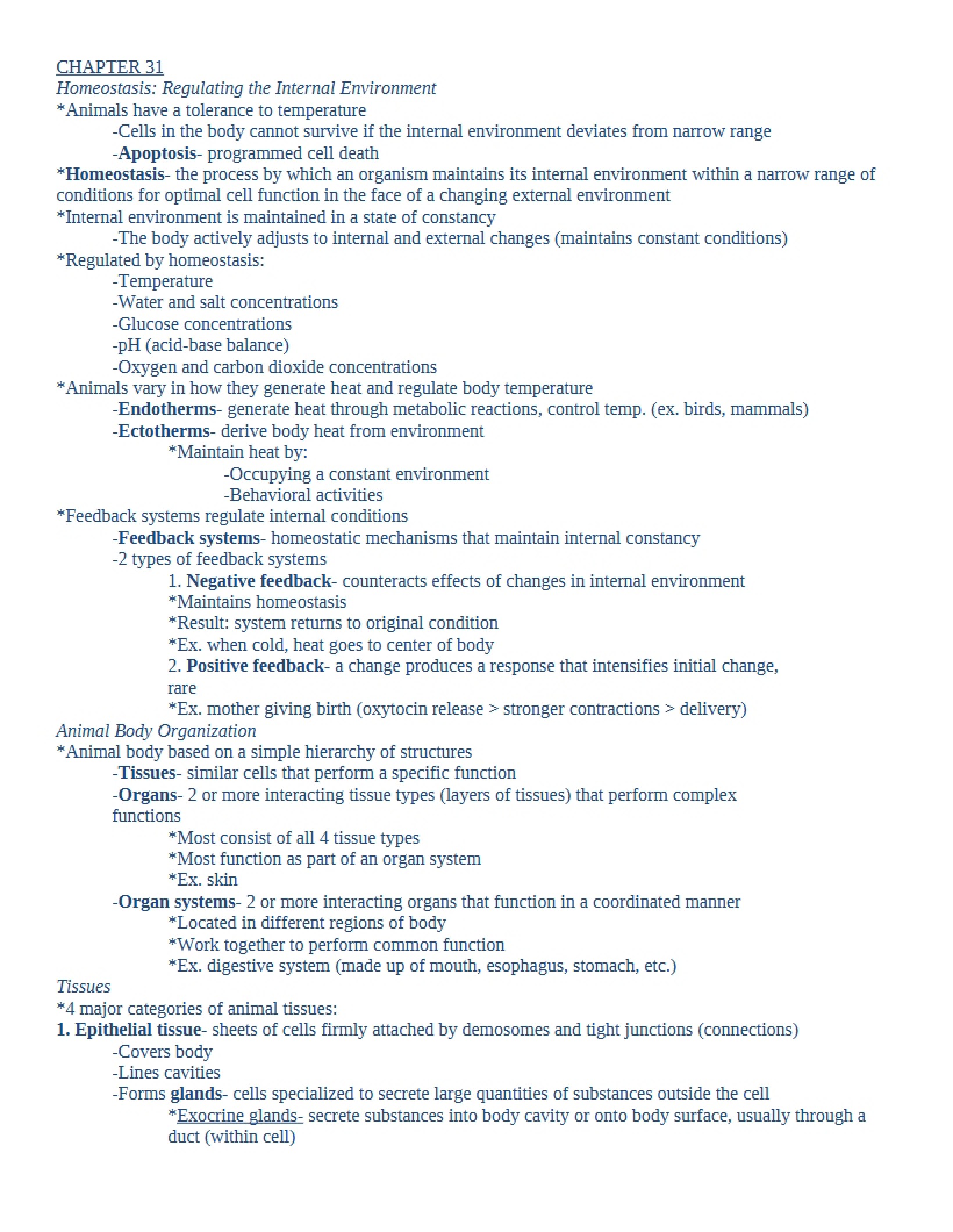 General Biology II Chapter 31