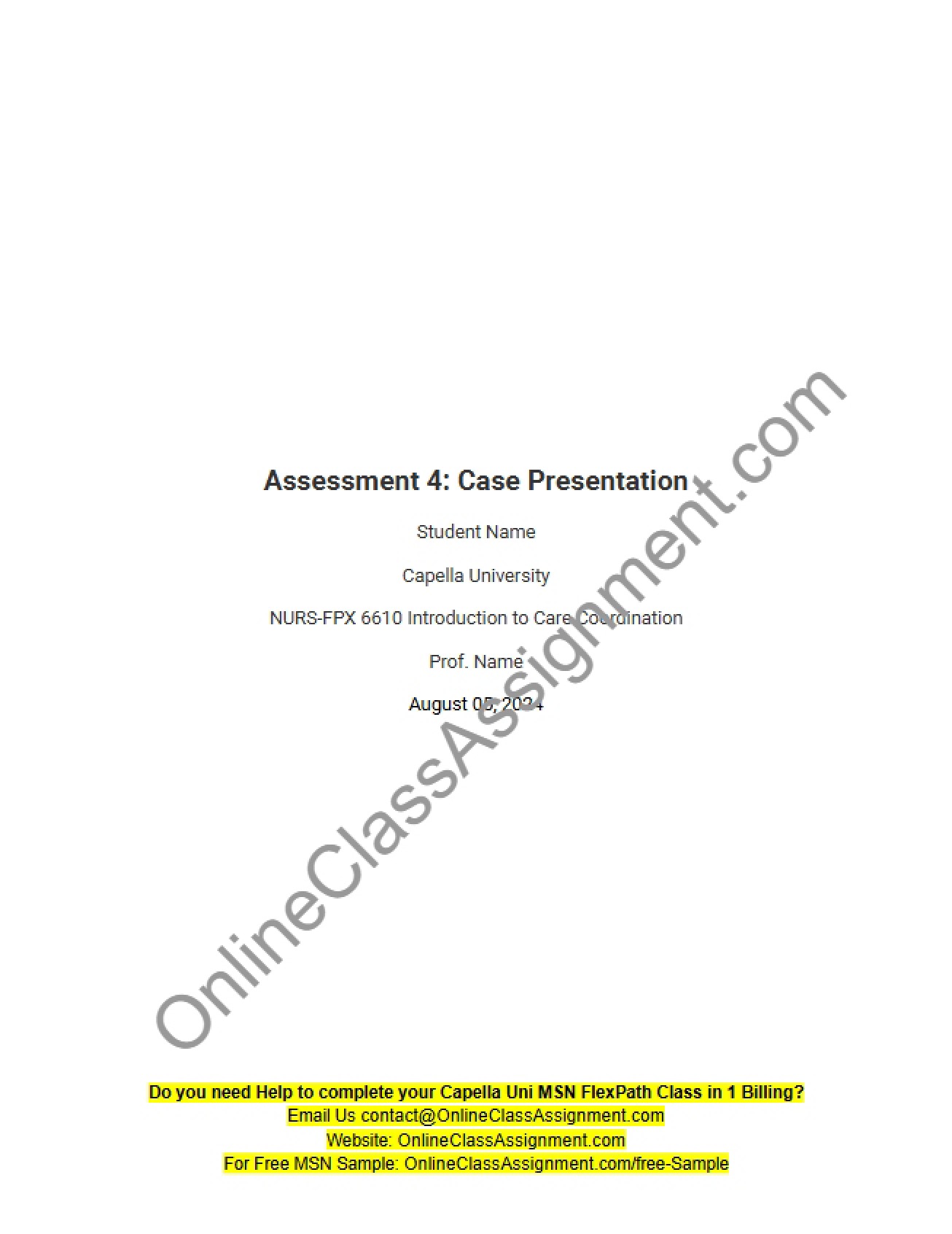 Case Presentation Assessment 4